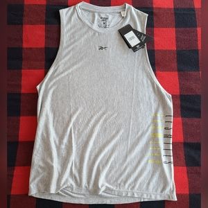 Women's Reebok heathered grey workout top-Medium